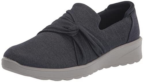 New Bzees Womens Glimmer Blue Knot Front Loafers Shoes Slip On Size 6 Wide NIB - Picture 3 of 7