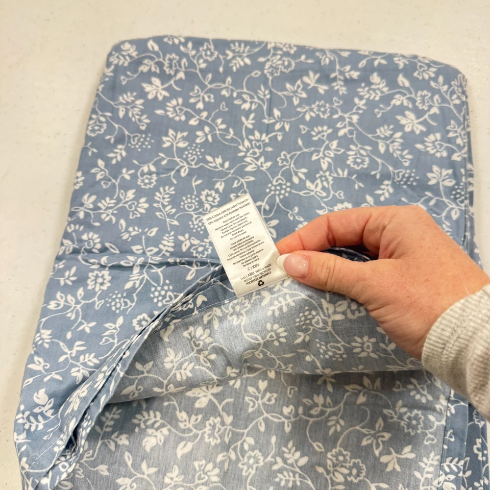 mainstays twin flat sheet blue floral all over vines cotton blend traditional - Image 4 of 4