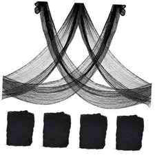 4 Pack Halloween Creepy Cloth Decorations, 30X72 Inch Black Scary 30X72 INCH