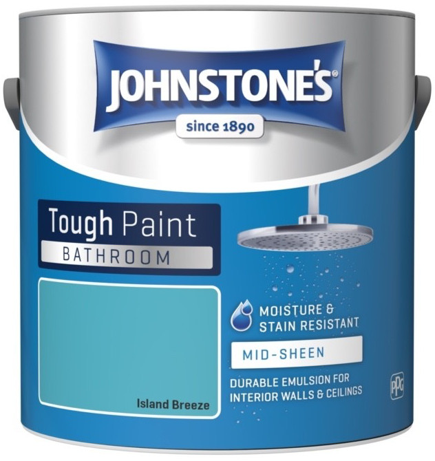 Johnstone's Walls Ceilings Bathroom Moisture Emulsion Paint 2.5L - Island Breeze