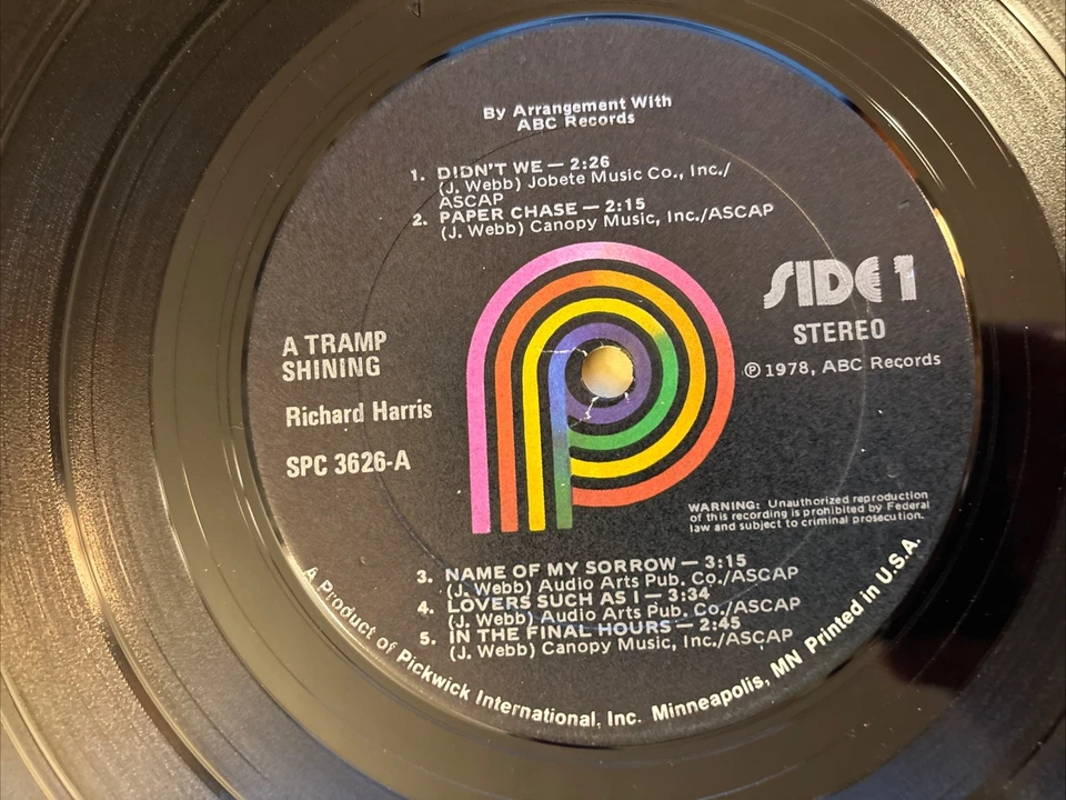 Richard Harris - "A Tramp Shining" - LP - Image 4 of 4