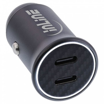 InLine  USB KFZ Stromadapter Power Delivery, 2x USB-C , schwarz, max. 33W