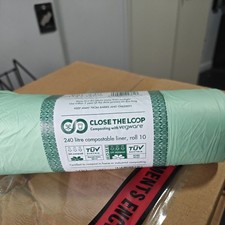 Vegware 10x 240L Compostable Wheelie Bin Sacks-Compost biodegradable liners 