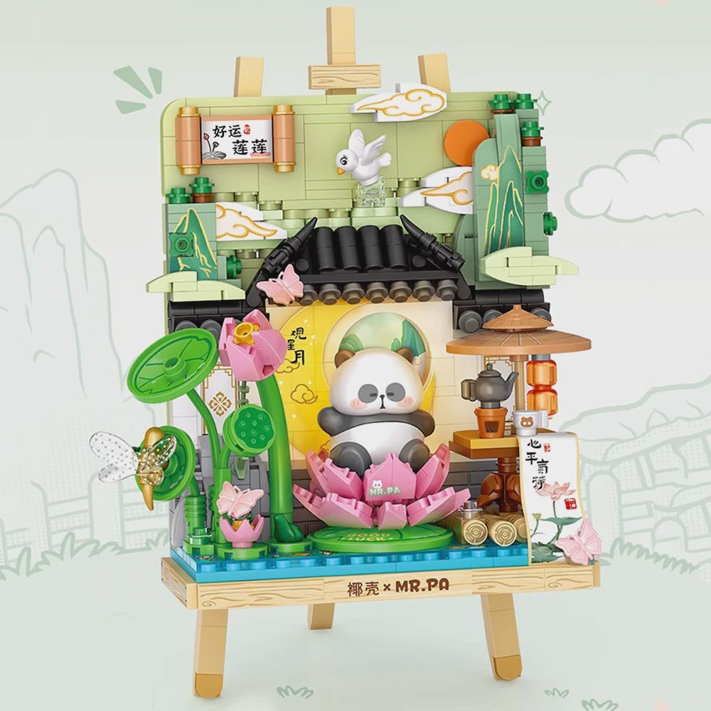 LOZ Lotus Garden Panda Painting Easel 7204