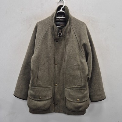 Chrysalis Derby Green Tweed Sporting Shooting Waterproof Coat Jacket Size Large