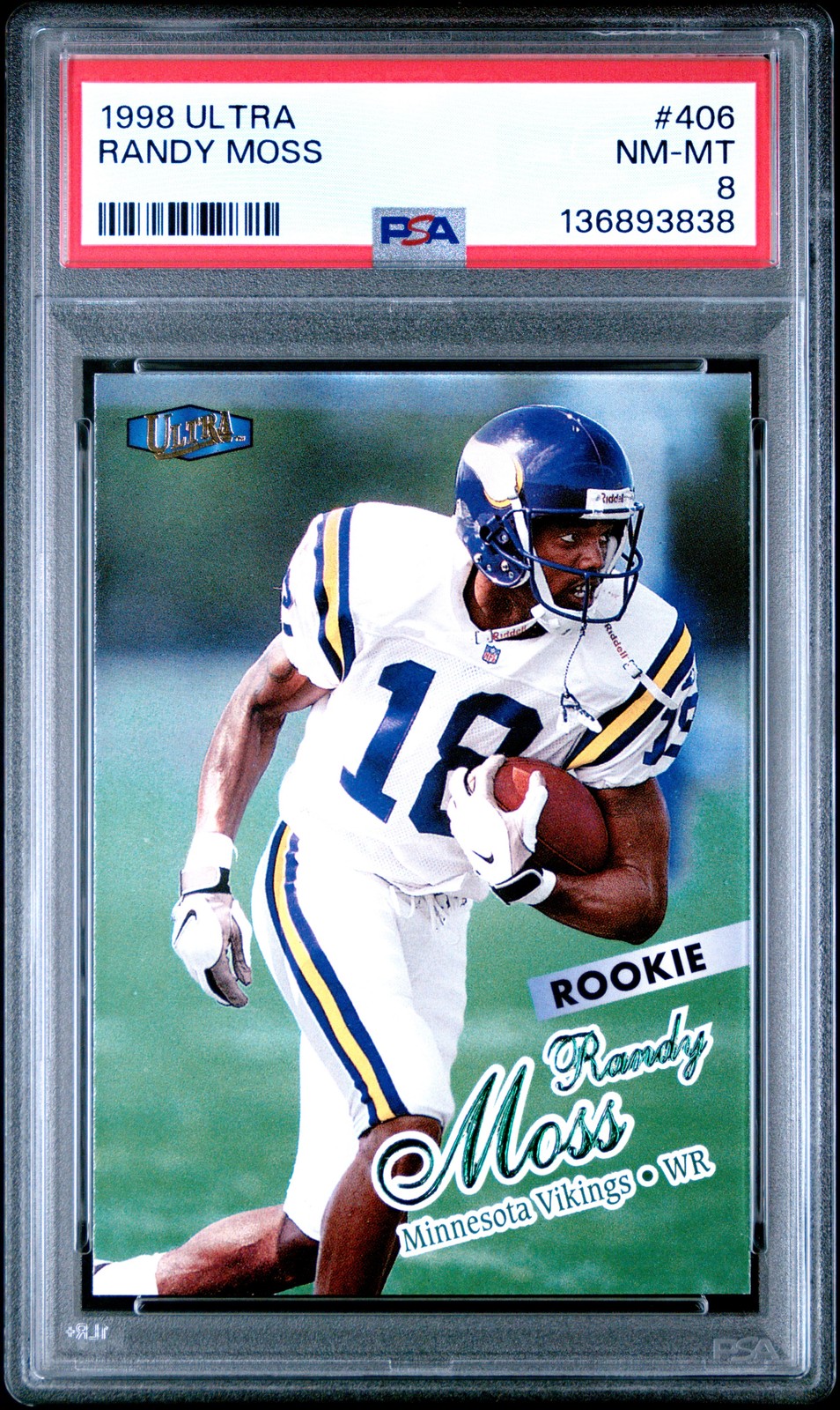 1998 ULTRA #406 RANDY MOSS PSA 8