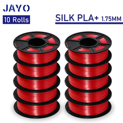 JAYO 10*1.1KG SILK PLA+ Red 1.75mm 3D Filament Metallic Shiny Good Adhesion