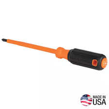 Insulated Screwdriver, 2 Phillips Tip, 6 In. round Shank