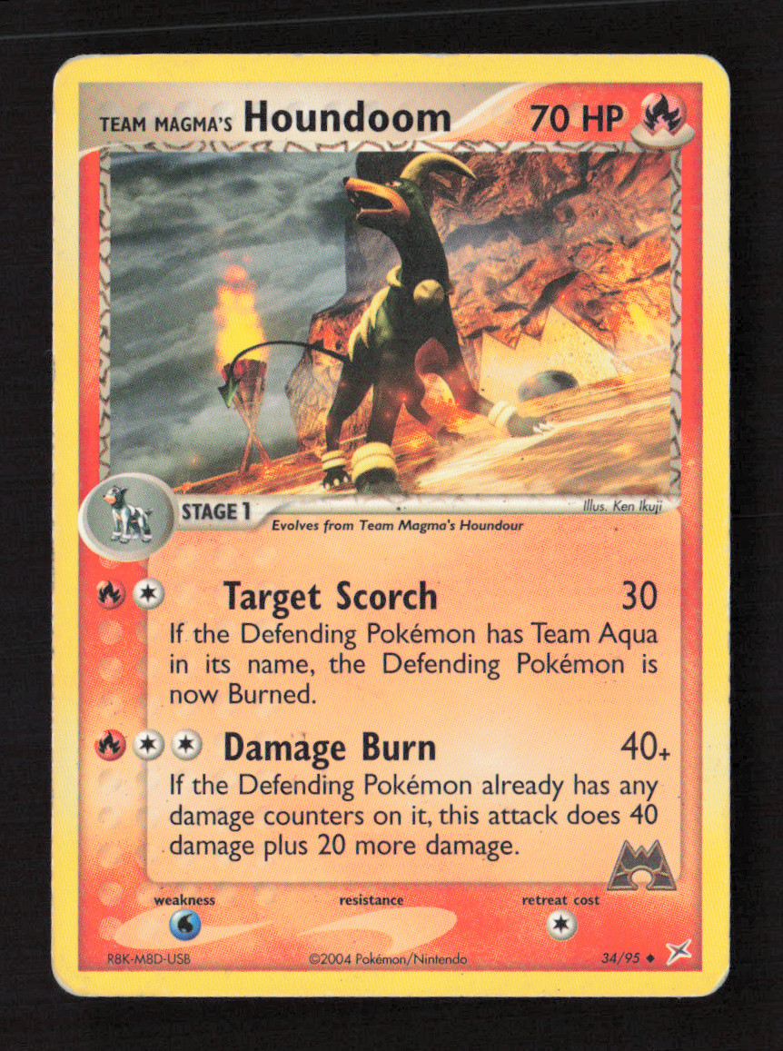 Team Magma's Houndoom Uncommon Team Magma vs Team Aqua 34/95 HP Pokémon TCG