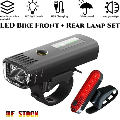 MARKENLOS LED Fahrradlicht Set Fahrradbeleuchtung Scheinwerfer Vorne Hinten Fahrad Lampe