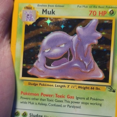 Offset Pokemon Muk 13/62 NM RARE Error Card Base Set Fossil