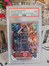 Topps Chrome McD's All American Bronny James Aqua Fuchsia Swirl 19/175 PSA 9 RC 