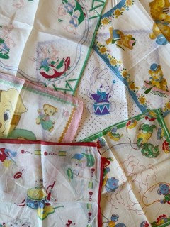 Vintage Child Hankies Lot Of 6 Handkerchief