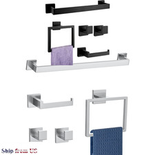 5 Pieces Towel Bar Set Brushed Nickel Bathroom Hardware Set S304 Stainless