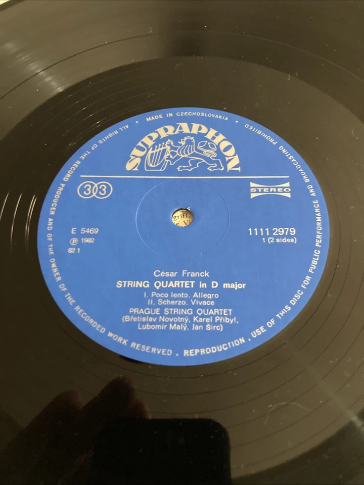 Franck: D Major Quartet, Prague Quartet, Supraphon 1111 2979, 1981, Czech, EX - Image 4 of 4