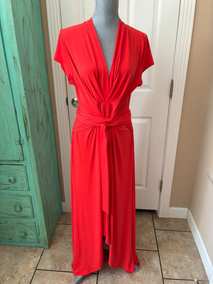 MICHAEL KORS, STRETCHY, CAP SLEEVE, HI-LO, V-NECK, MAXI DRESS WITH TIE, 16 | eBay MICHAEL KORS, STRETCHY, CAP SLEEVE, HI-LO, V-NECK, MAXI DRESS WITH TIE, 16 | eBay
