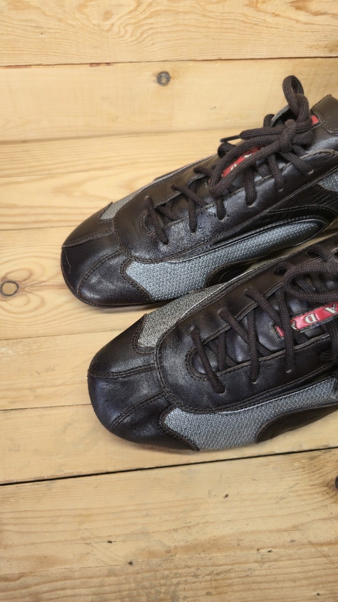 Prada Men's Monte Carlo Leather Sneakers Brown Size 10 US - Main Image