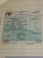 Tina Turner Hand Signed Paper And Show Ticket Genuine (bx)