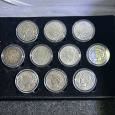 Morgan Dollar And Piece Dollar Set Of 10 90% Silver.