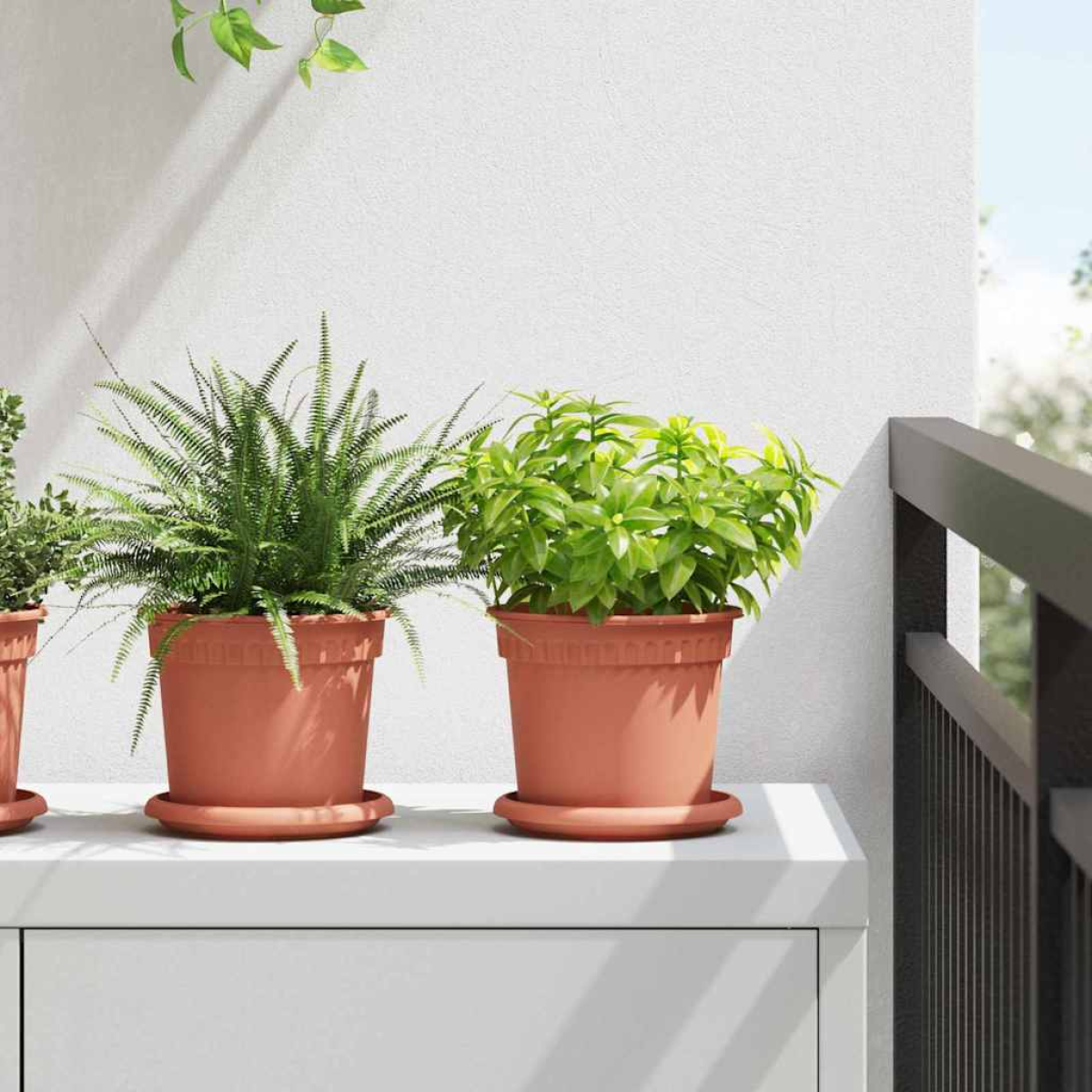 Plant Pots 24-24 Pack Brick Red Plastic Ø15x12cm