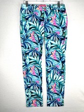 Lilly Pulitzer Pants Womens Low Rise Ankle Floral Resort Vintage Sz 4