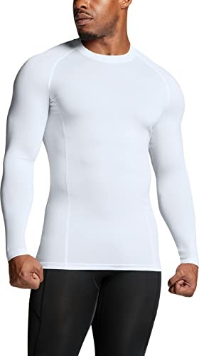 Men's UPF 50+ Long Sleeve Compression Shirts, Water Sports Rash Guard Base - Picture 4 of 8
