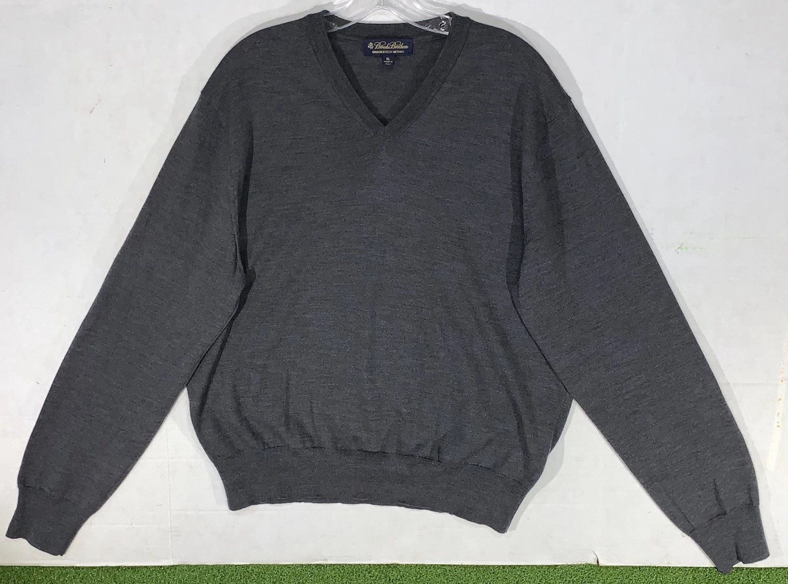 Brooks Brothers Soft Merino Wool Sweater BrooksTech Italy Made Mens Sz XL