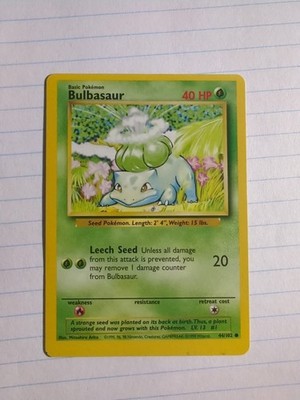 Alignment Dot ERROR Bulbasaur Base Set 1999 Pokemon Unlimited MISPRINT LP/NM