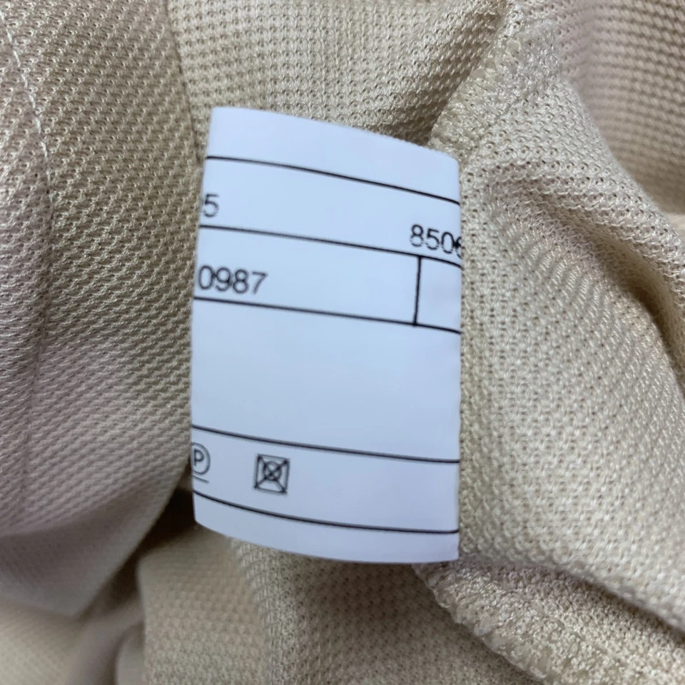 PAL ZILERI Size M Beige White Blue Contrast Trim Short Sleeve Polo - Image 4 of 4