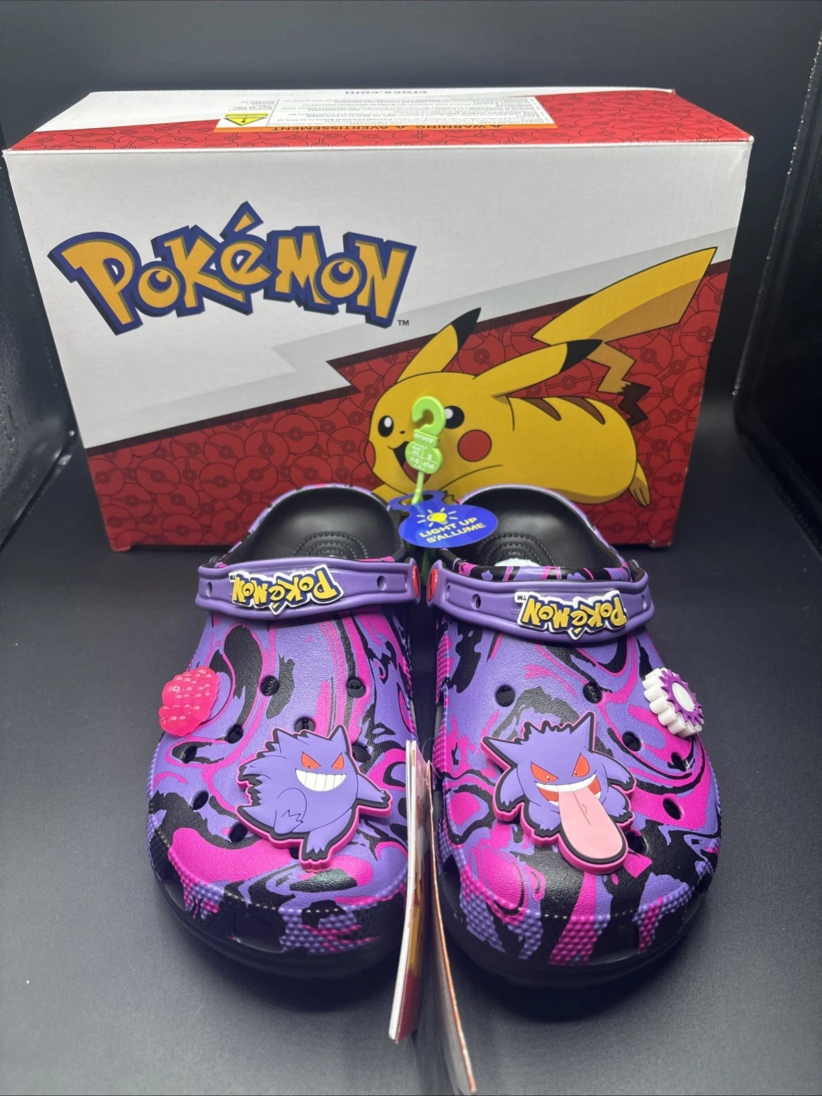 NEW Crocs Pokemon Gengar Classic Clogs-Size Men 8 Women 10 US