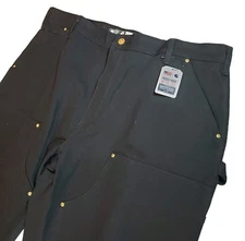 NWT Carhartt Mens 40x32 B01 Double Knee Duck Pants Black Loose Fit Dungaree Work