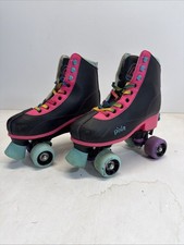 Roller Derby Pixie Roller Skates Youth Size 3  6 Adjustable Black Pink