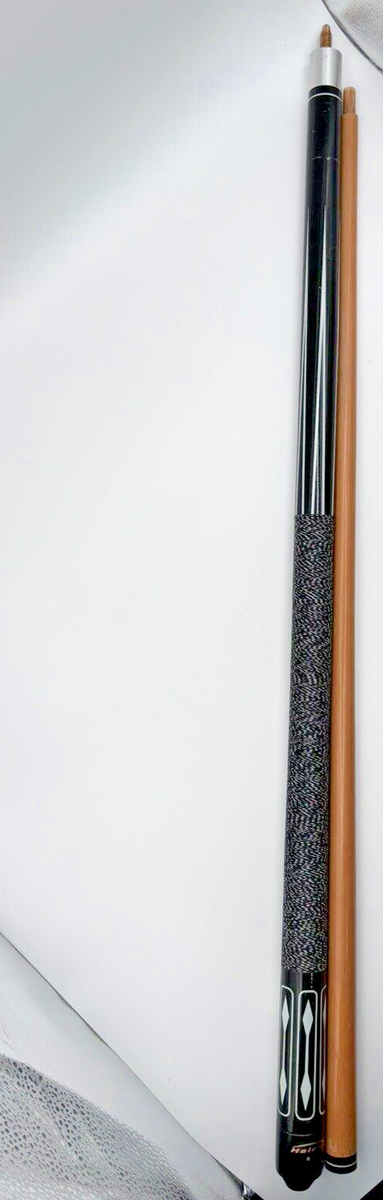 Halex Pool Cue Stick Two Piece Wrapped Handle Black & White Halex Pool Cue Stick Two Piece Wrapped Handle Black & White