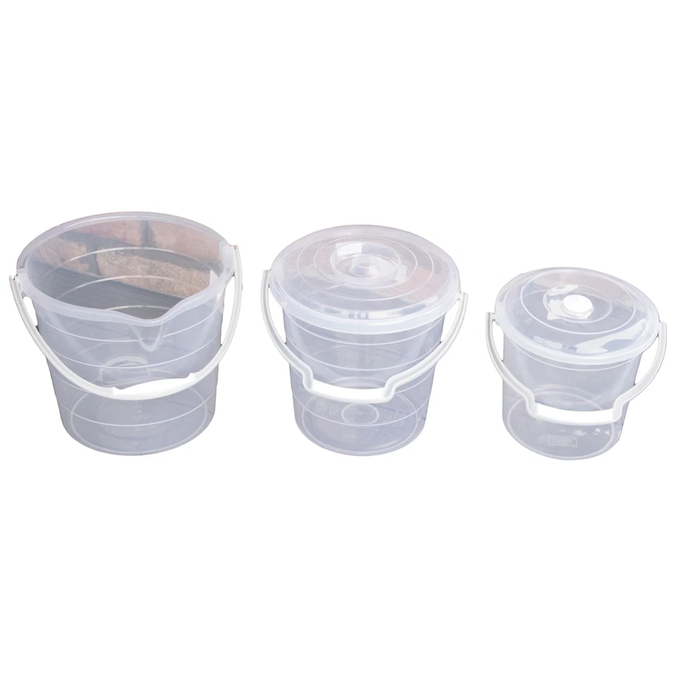  Eimer mit/ohne Deckel und Tragebügel 5/10/13/15 Liter transparent /5l Farbe - Bild 3 von 4