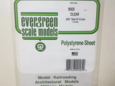 Evergreen Scale Models Plastic # 9005 -- Plain Clear Sheet  6" x 12" .005" Thick