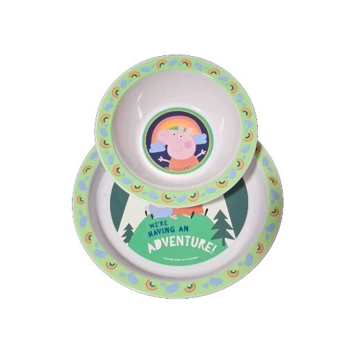 We're having an adventure! Peppa Pig Explorer Bowl Plate Bottle (New)
