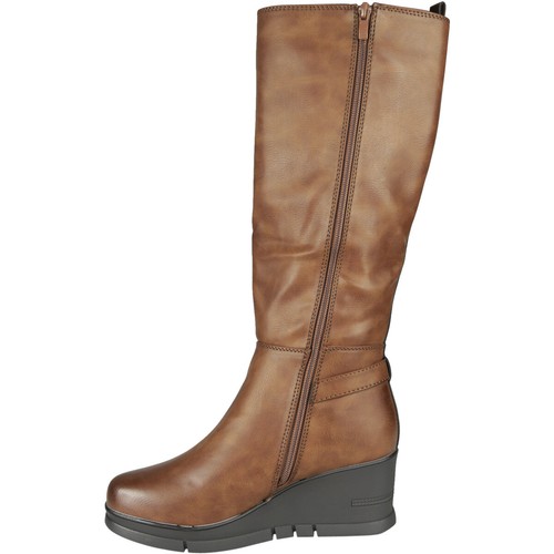 Stivali zeppa scarpe donna elasticizzati plateau zip comodi biker rider foderati donna tg - Foto 25 di 25