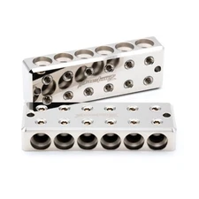 Pair ILL Customz 6 IN 6 OUT 1/0 AWG 0 Gauge Power and Ground Distribution Blocks