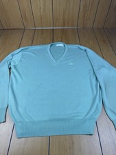 Vintage Izod V-Neck Pullover Sweater Green USA Made 100% Acrylic Mens XL