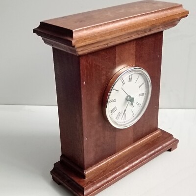 Acctim Wooden Mantel Desk Shelf Clock Brown Quartz 21/18/7 Cm