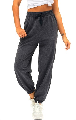 Para Mujeres Algodón Pantalones deportivos pantalones de cintura alta con  bolsillos ajuste Atlético Chándal F | eBay