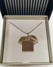  THINGS REMEMBERED FOOTBALL & JERSEY ENGRAVEABLE TWO PENDANT NECKLACE NIB - X280