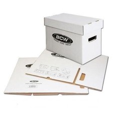 Comic Book Storage Box 1 Short BCW Holds 150 175 Stackable Cardboard Archive Lid