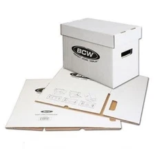 Comic Book Storage Box 1 Short BCW Holds 150 175 Stackable Cardboard Archive Lid