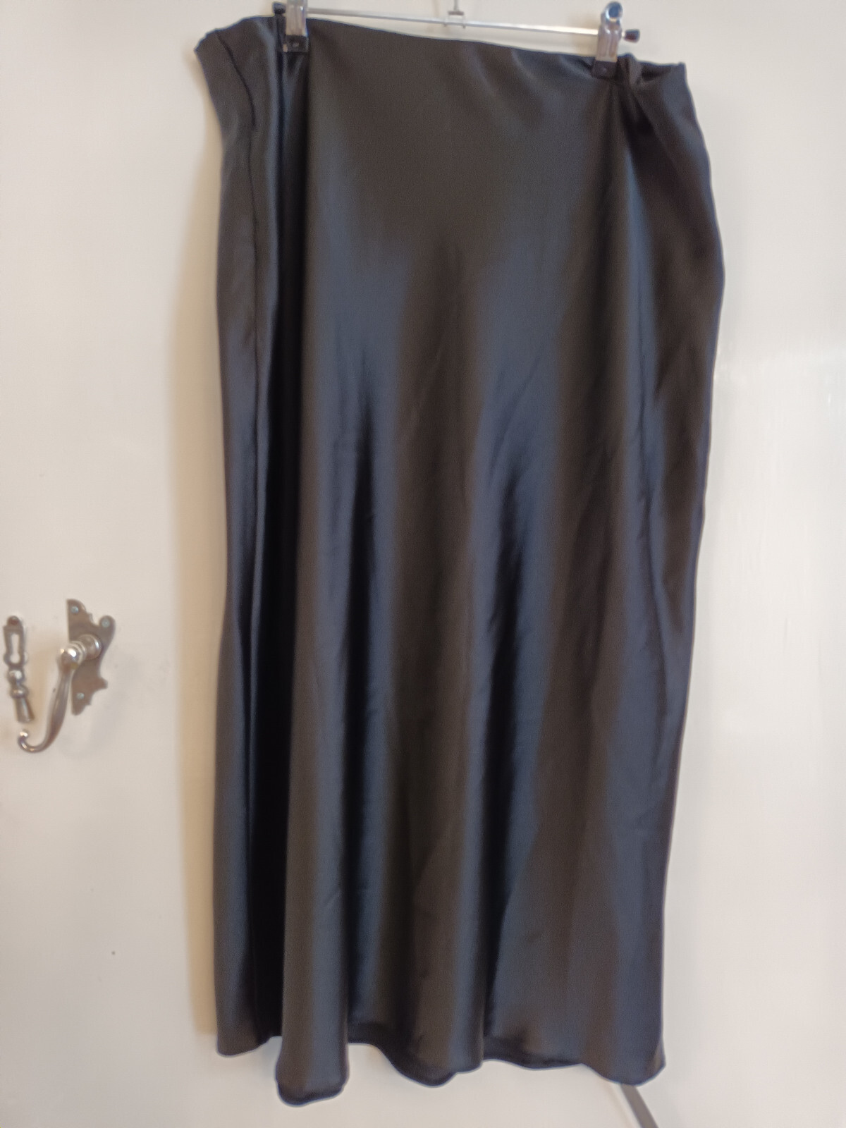 Roman Black Polyester Elastic Waist Long Skirt Size 16 New With Tags