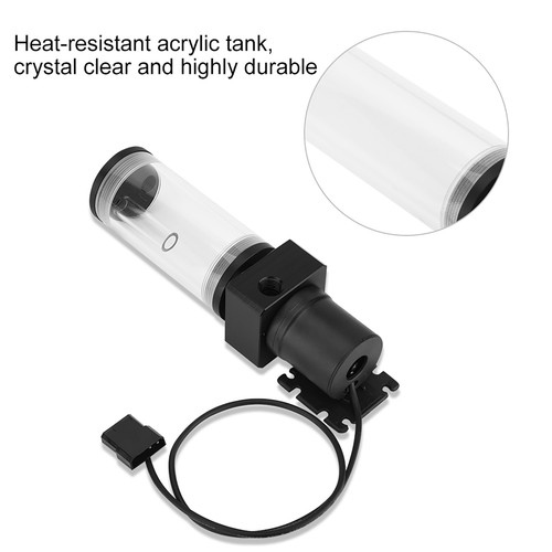 G1/4 Water Cooling Tank Cylinder Reservoir Pump Combo Set 19W For PC Compute GHB - Afbeelding 3 van 22