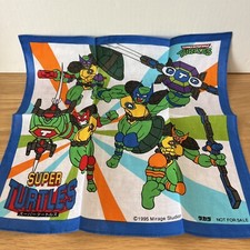 90s TMNT Super Turtles Handkerchief Takara Japan Bandana Vintage Mirage Studios