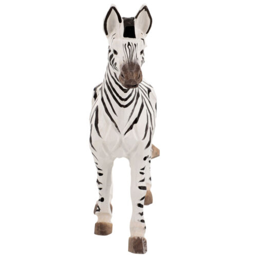 Carving Zebra Statue Wooden Carved Animal Figurine Wood Carved Animal Decoration