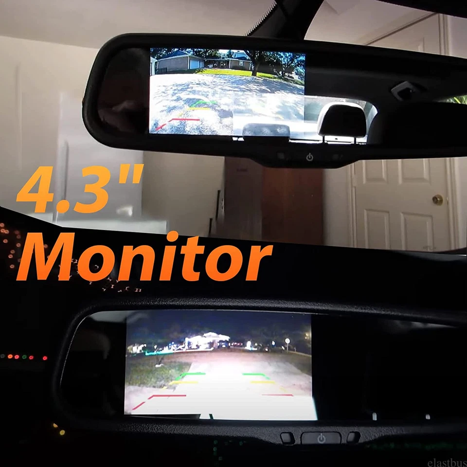 iPoster 4.3" Car Rear View Mirror Monitor No11 Bracket+Reversing Camera For BMW - image 2 of 4