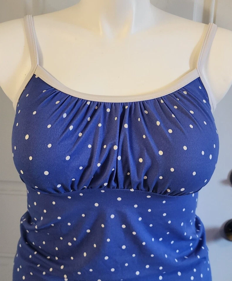Kim Rogers Women's 2-Piece Swimsuit Tankini Top Skirted Bottom Blue/White Sz XL - Image 2 of 4